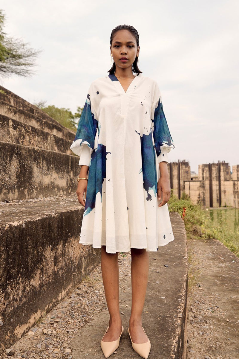 Osprey dress cotton by Khara Kapas in white for women Worldwide