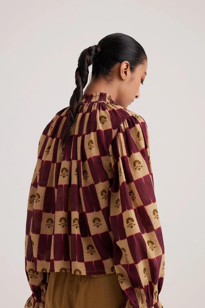 Elsa Top-Stamp Checks cotton by CORD for women Worldwide