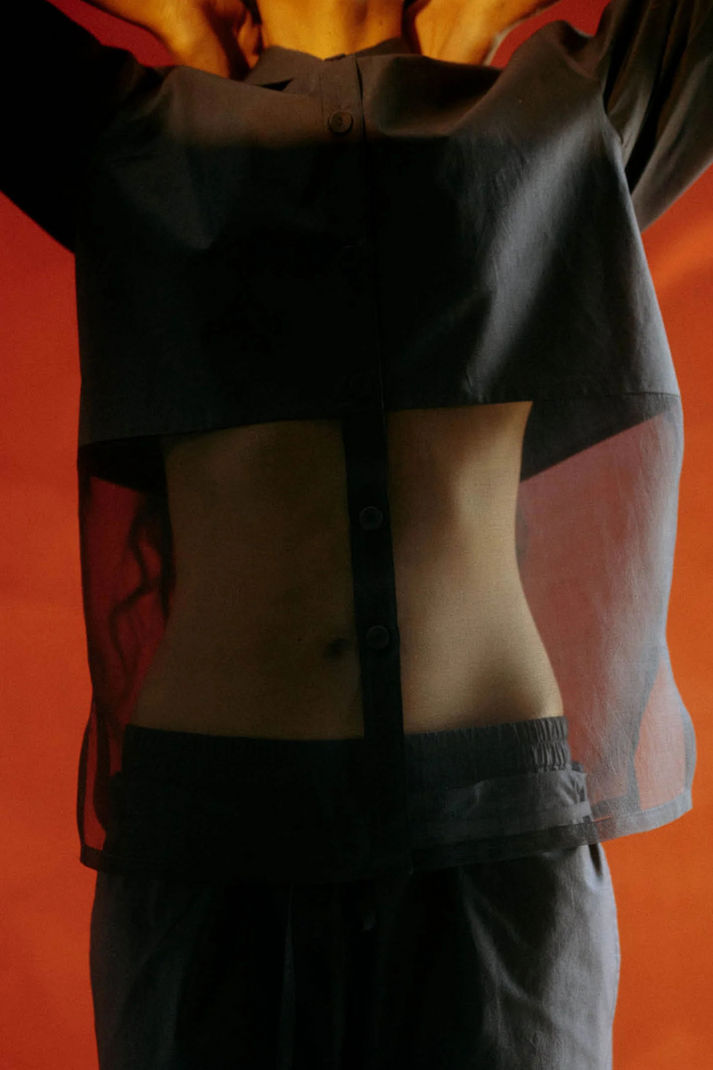 ASAMI ORGANZA PANT SET organza by Ituvana in black color for women Worldwide