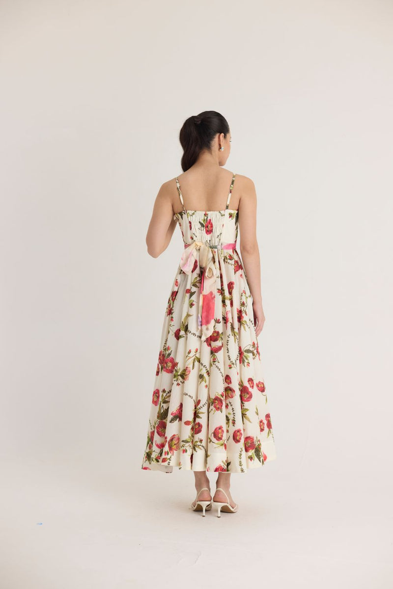 ROSITA COTTON FRILL DRESS cotton by Yam in white color for women Worldwide