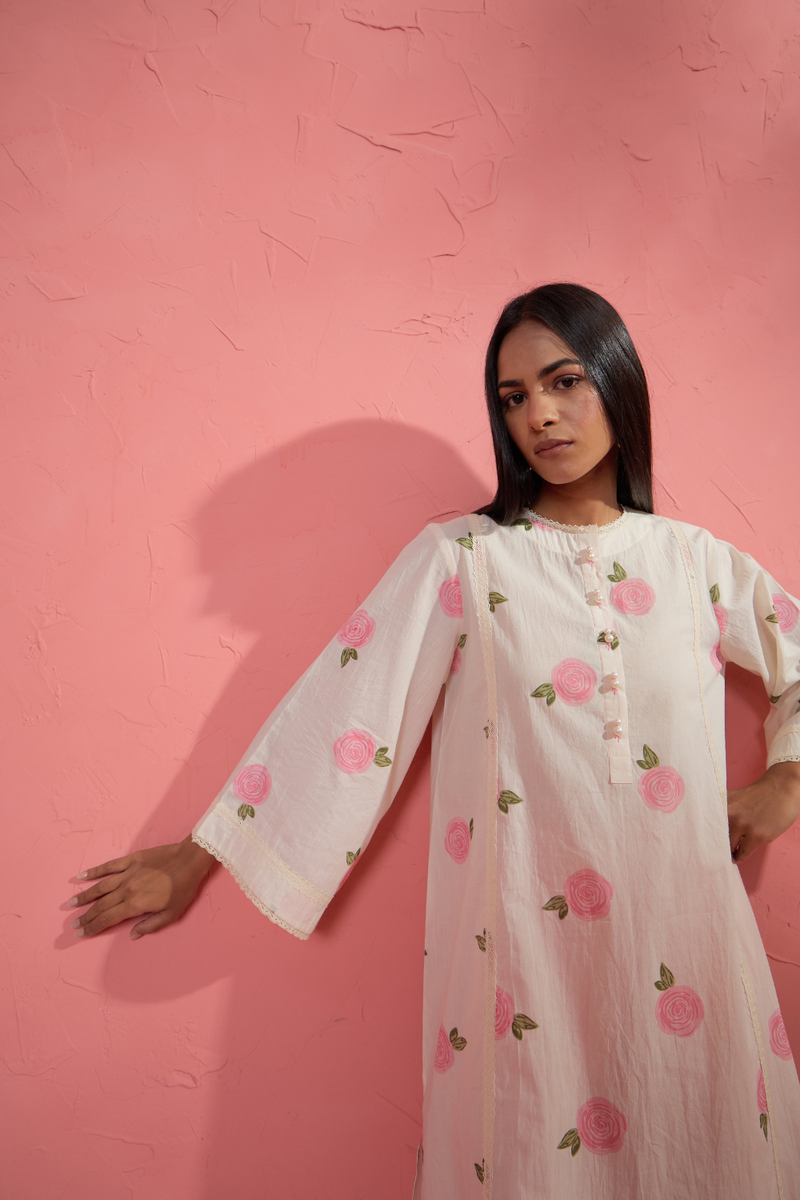 Gul Rose Set 1 cotton cambric light kurta set by AAVIDI in multicolor for women Worldwide