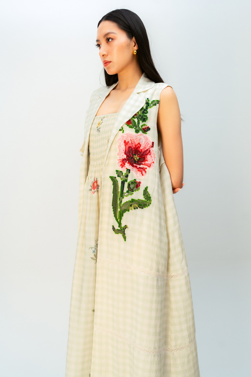 Summer Shimmer Trench linen jacket/overlay by Ode to Odd in green for women Worldwide