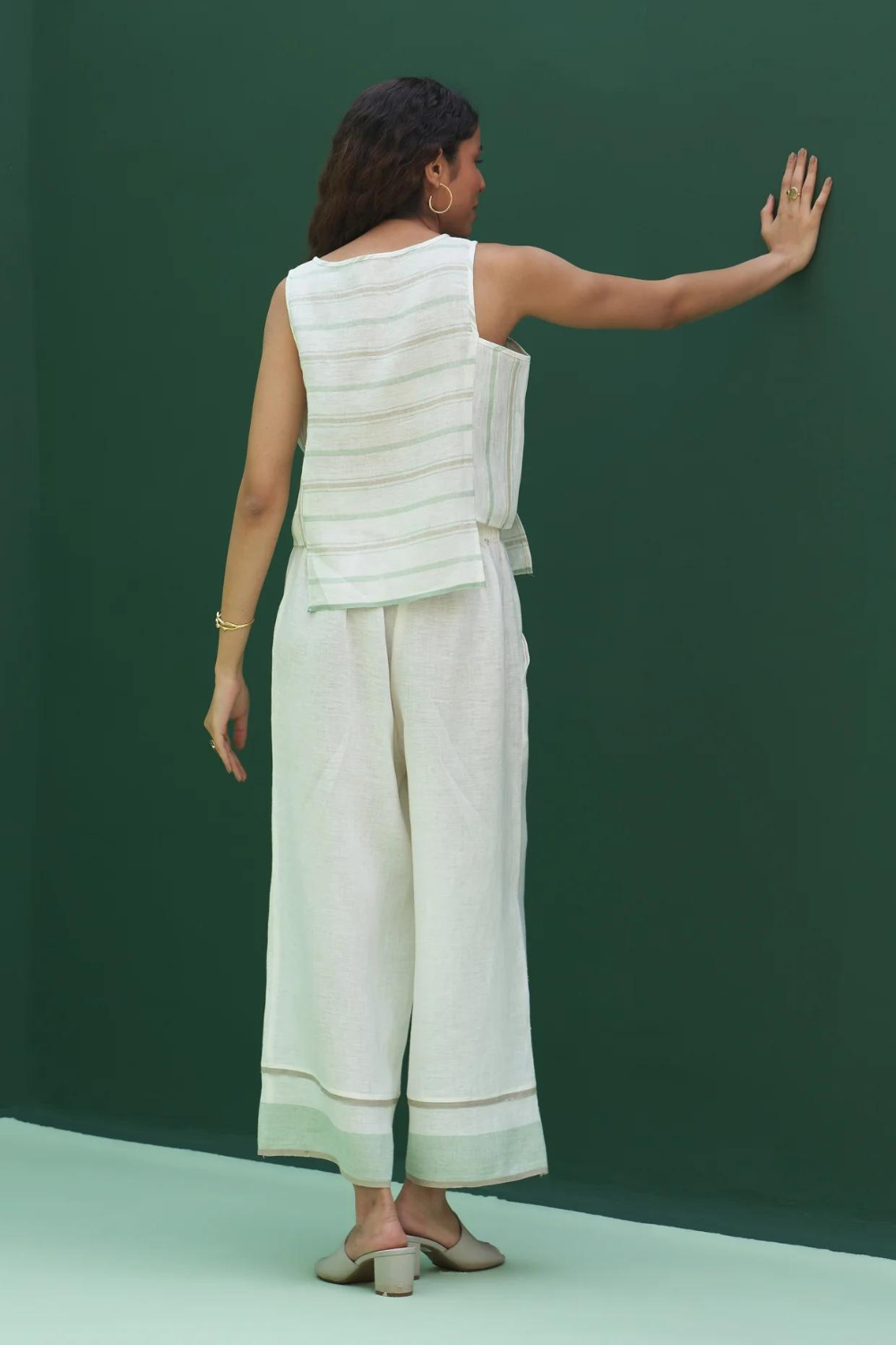 Jiho Striped Linen Crop Top
- Mint