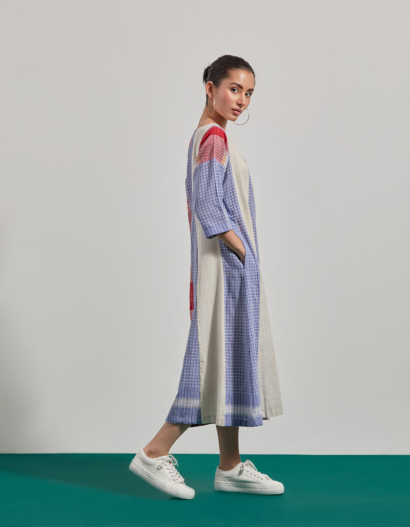 Skylark Dress gamcha dress by 145 East in blue, purple, red for women Worldwide
