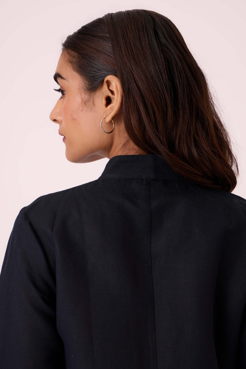 Darcy Black Jacket cotton by The Summer House in black color for women Worldwide