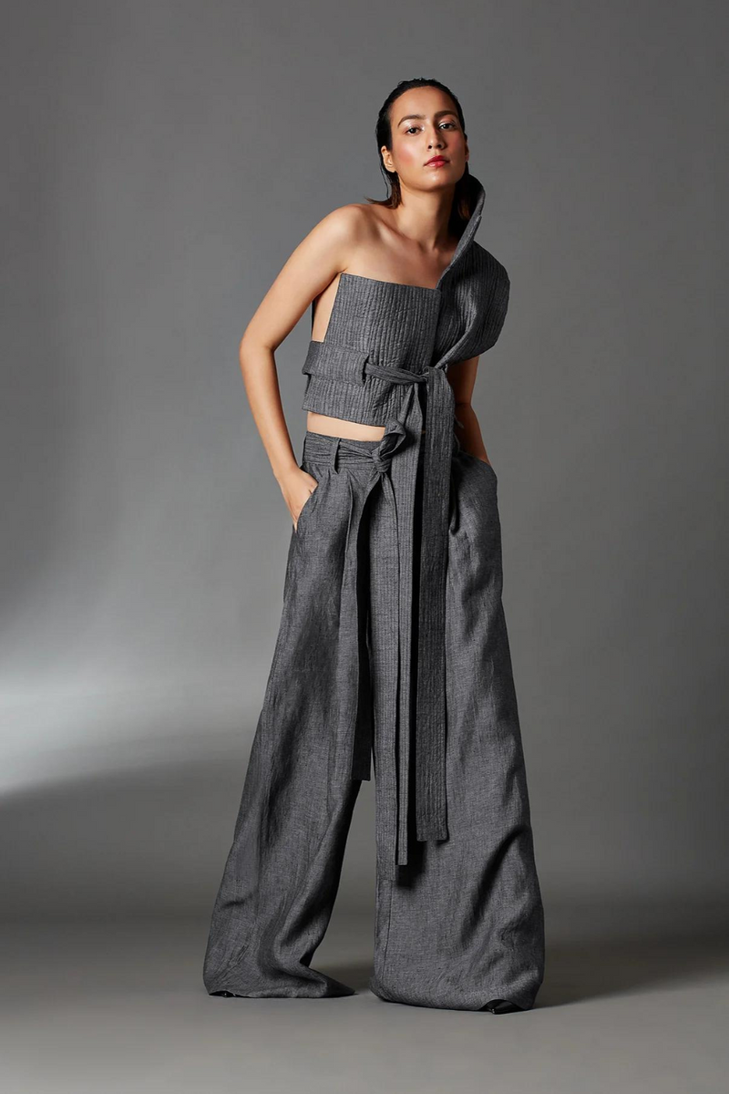 Hardy Trousers-Steel Grey by Chola in grey color for women Worldwide