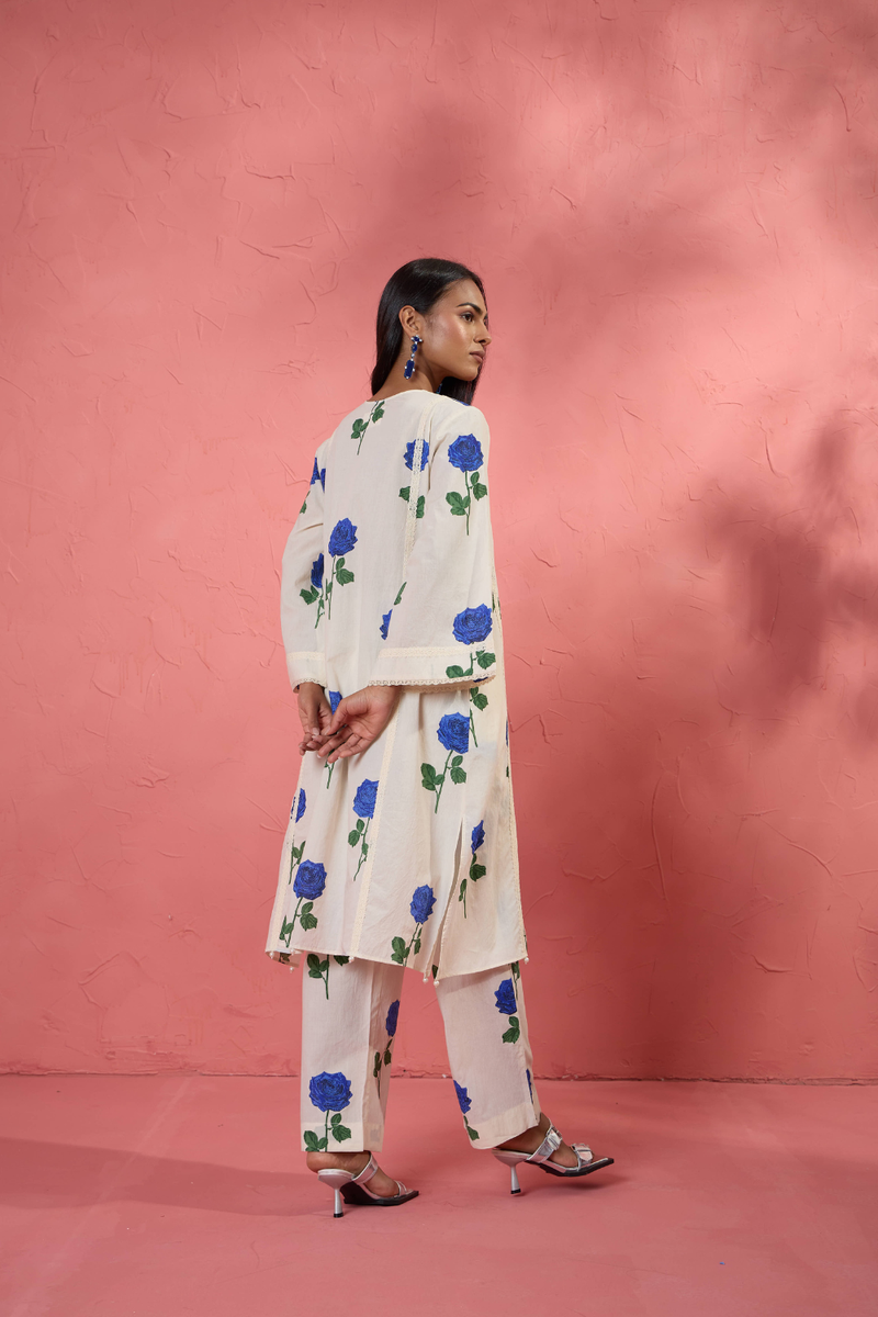 Fi Rose Set 1 cotton cambric light kurta set by AAVIDI in multicolor for women Worldwide
