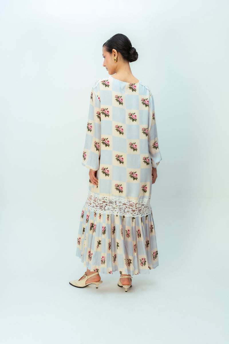 MOONLIT GROVE DRESS crepe dress by Ode to Odd in blue for women Worldwide