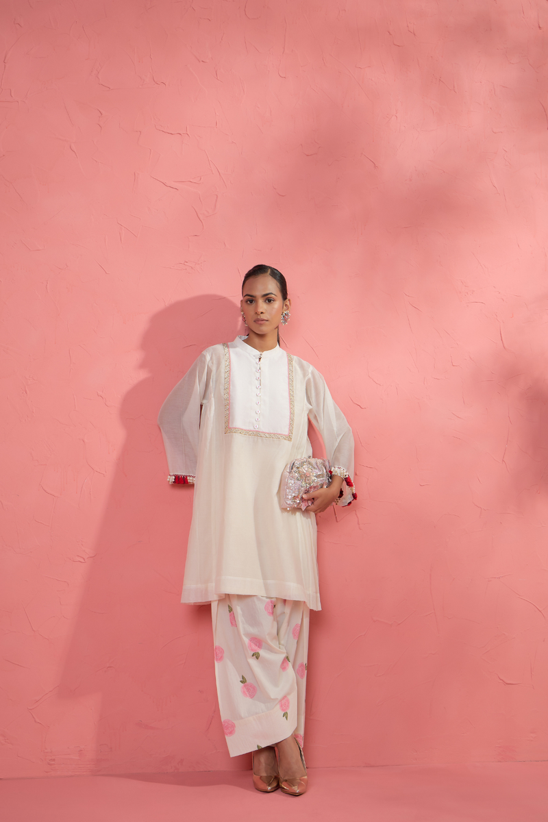 Rose Blush Set cotton cambric light kurta set by AAVIDI in multicolor for women Worldwide