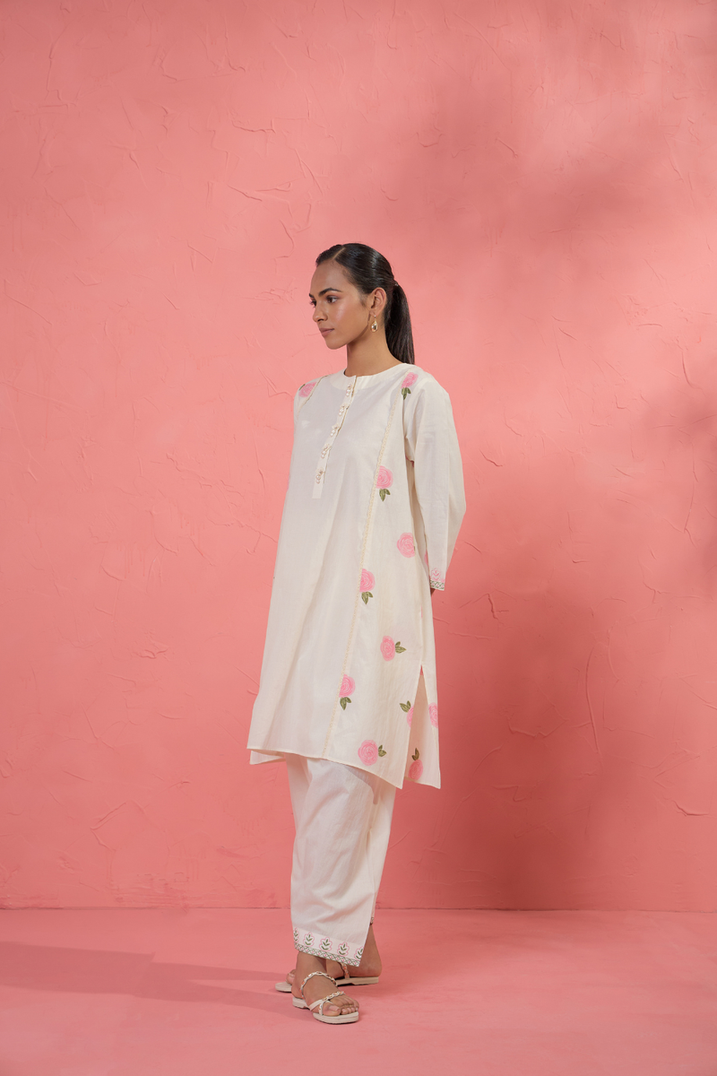 Gul Rose Set 2 cotton cambric light kurta set by AAVIDI in multicolor for women Worldwide