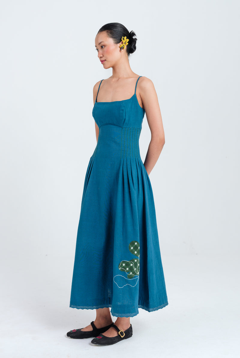 Ether Pleated Dress kala cotton dress by JodiLife in blue for women Worldwide