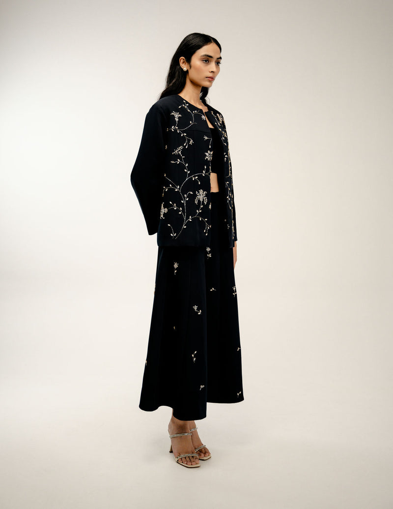 Old Pages Set japanese crepe co-ord set by Ode to Odd in black for women Worldwide