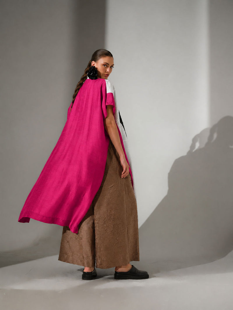 Anchor Kaftaan-Natural + Black + Pink crushed silk tunics and kaftans by Stoique in natural, black, pink for women Worldwide