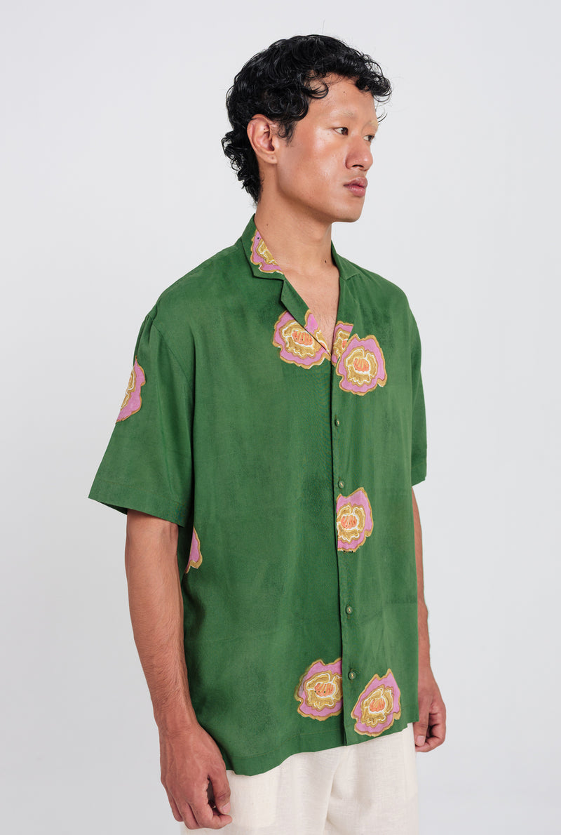 Flow Shirt muslin silk shirt by Jodi Men in green for men Worldwide