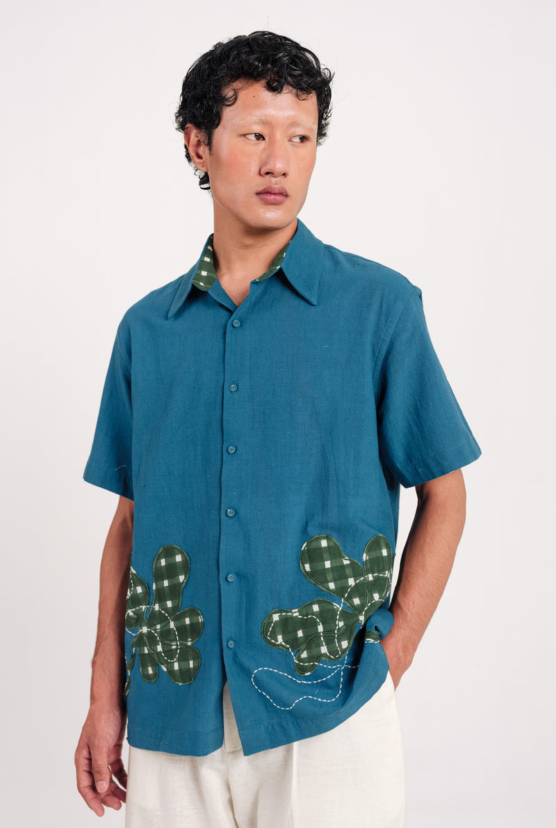 Ether Handloom Men Shirt kala cotton shirt by Jodi Men in blue for men Worldwide