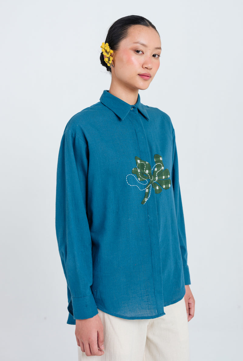 Ether Handloom Shirt kala cotton top/shirt by JodiLife in blue for women Worldwide