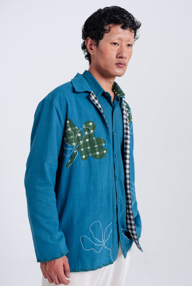 Ether Handloom Men Jacket kala cotton jacket by Jodi Men in blue for men Worldwide