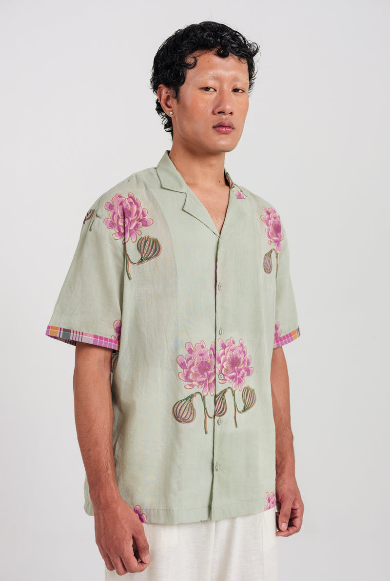Gulkand Shirt cotton shirt by Jodi Men in green, pink for men Worldwide