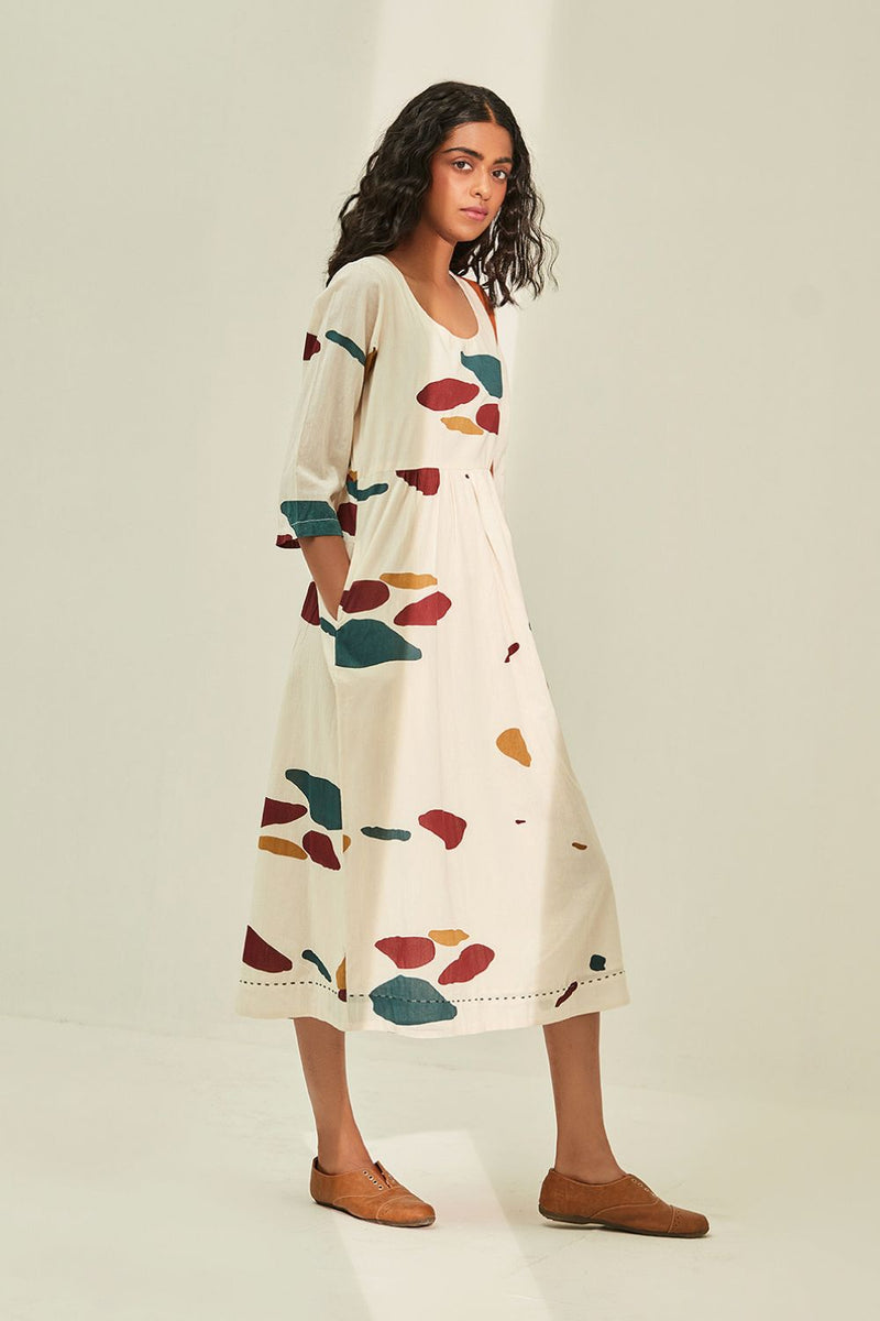 Timeless romance Dress cotton by Khara Kapas in white for women Worldwide