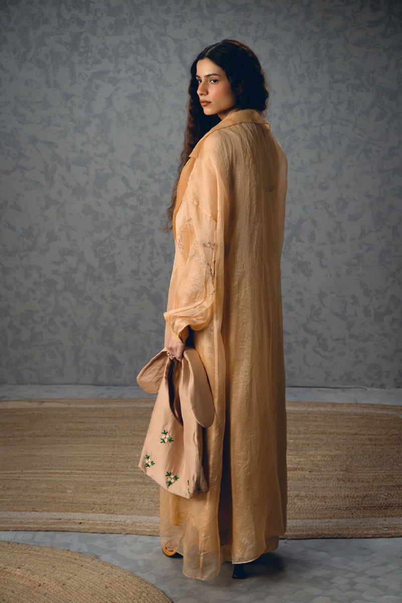 INAYA DRESS pure organza dress by Paulmi & Harsh in nude for women Worldwide