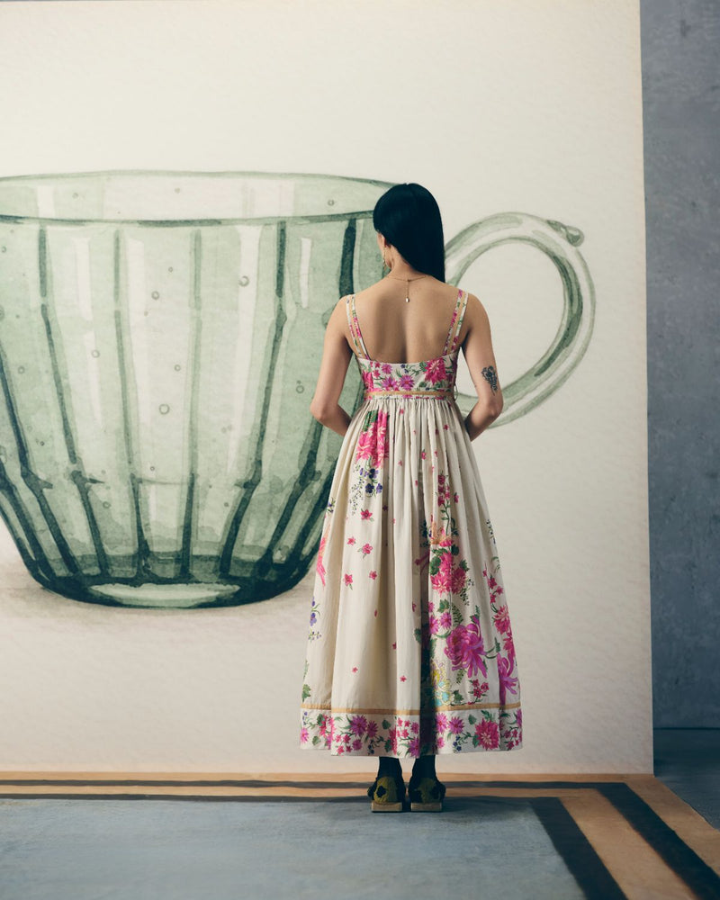 HANAMI DRESS poplin by Paulmi & Harsh in white color for women Worldwide