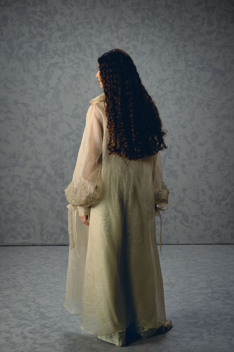 LILI JACKET SET organza by Paulmi & Harsh in green color for women Worldwide