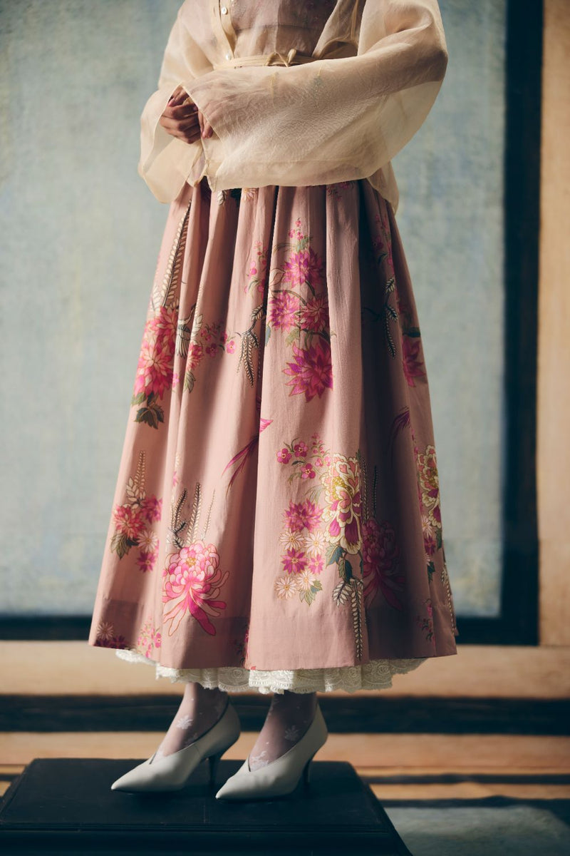 ALINA SKIRT SET- CHALK poplin by Paulmi & Harsh for women Worldwide