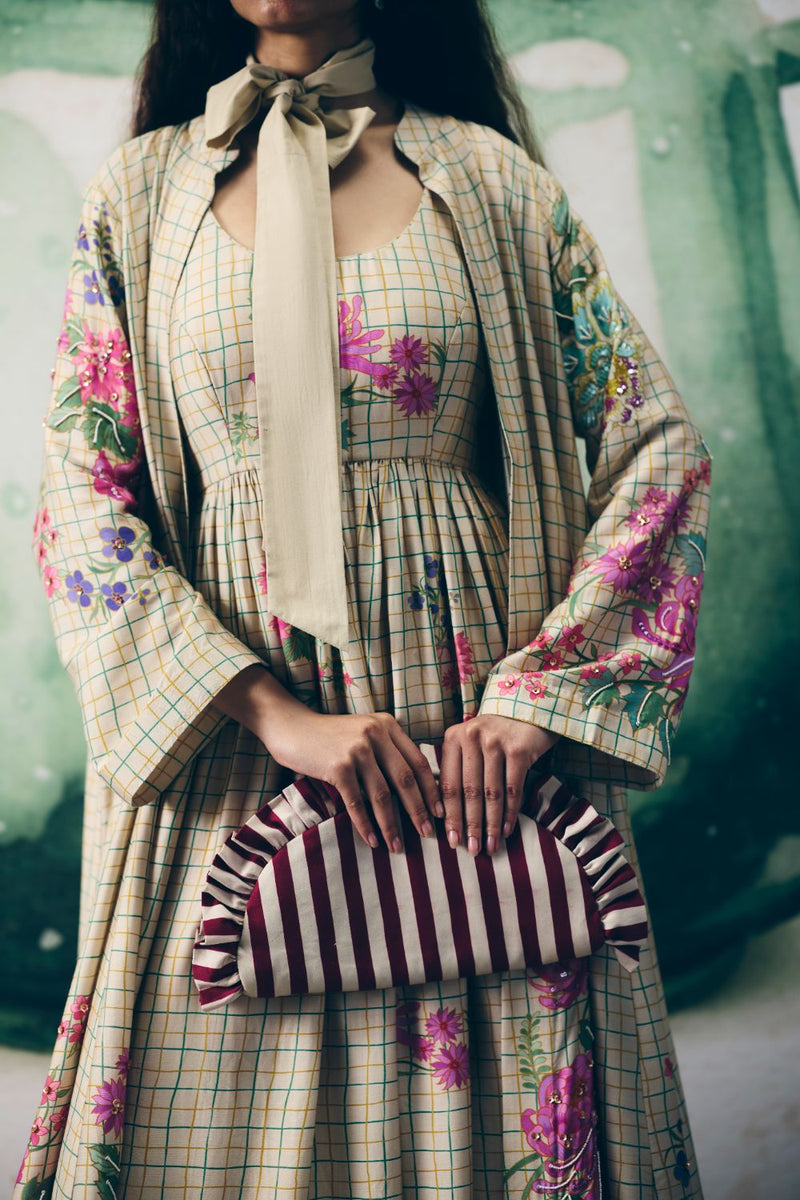 REI DRESS SET silk by Paulmi & Harsh in ivory color for women Worldwide