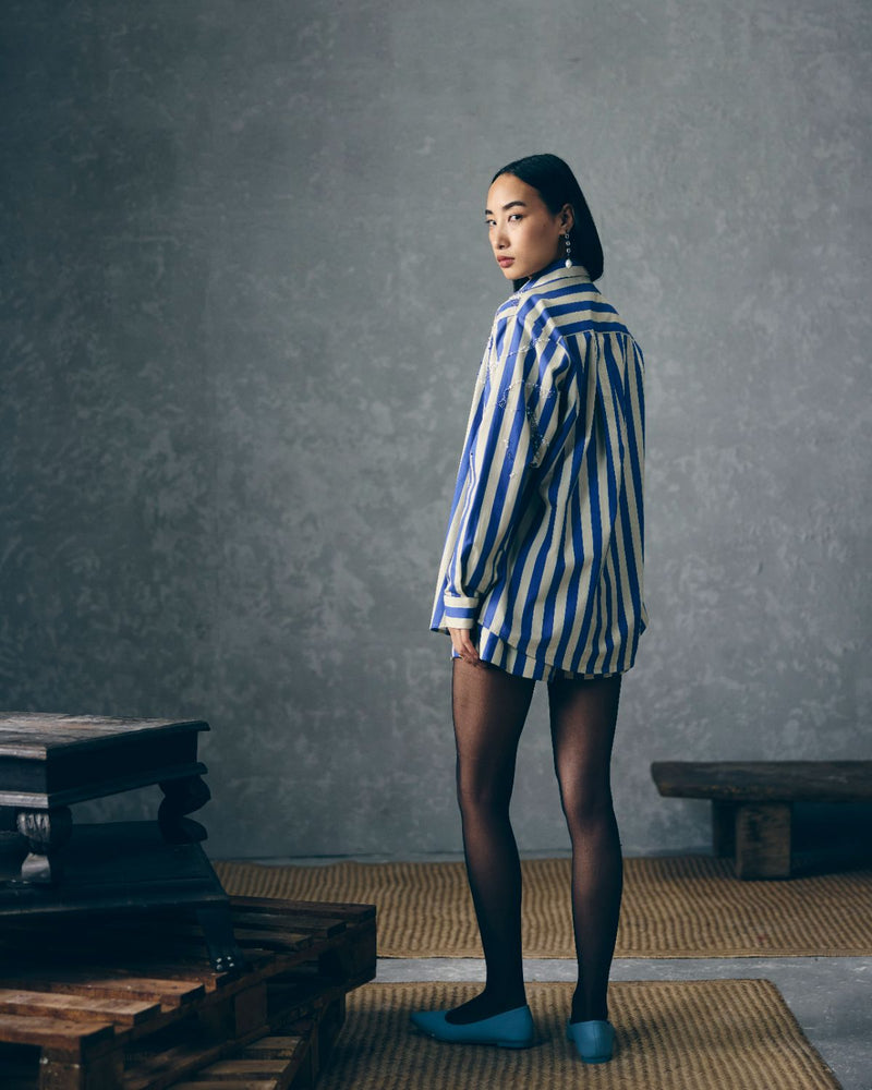 KAI SHIRT SET poplin by Paulmi & Harsh in white color for women Worldwide