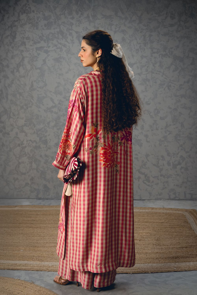 EMY KURTA SET silk by Paulmi & Harsh in pink color for women Worldwide