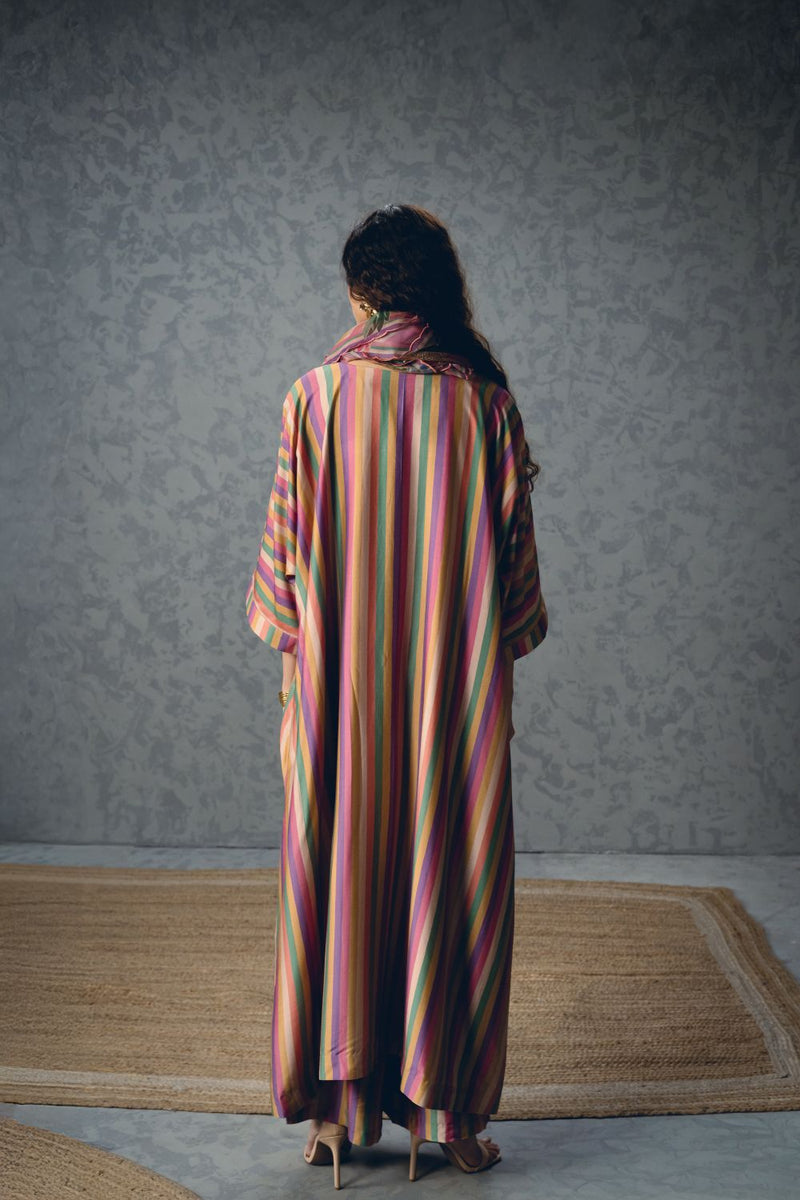 AYAKA KURTA SET- EARTHY silk by Paulmi & Harsh in multi color for women Worldwide