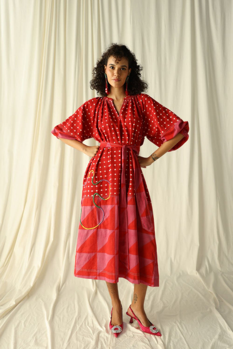 ANDRETTA EMBROIDERED PEASANT DRESS by JodiLife in pink for women Worldwide