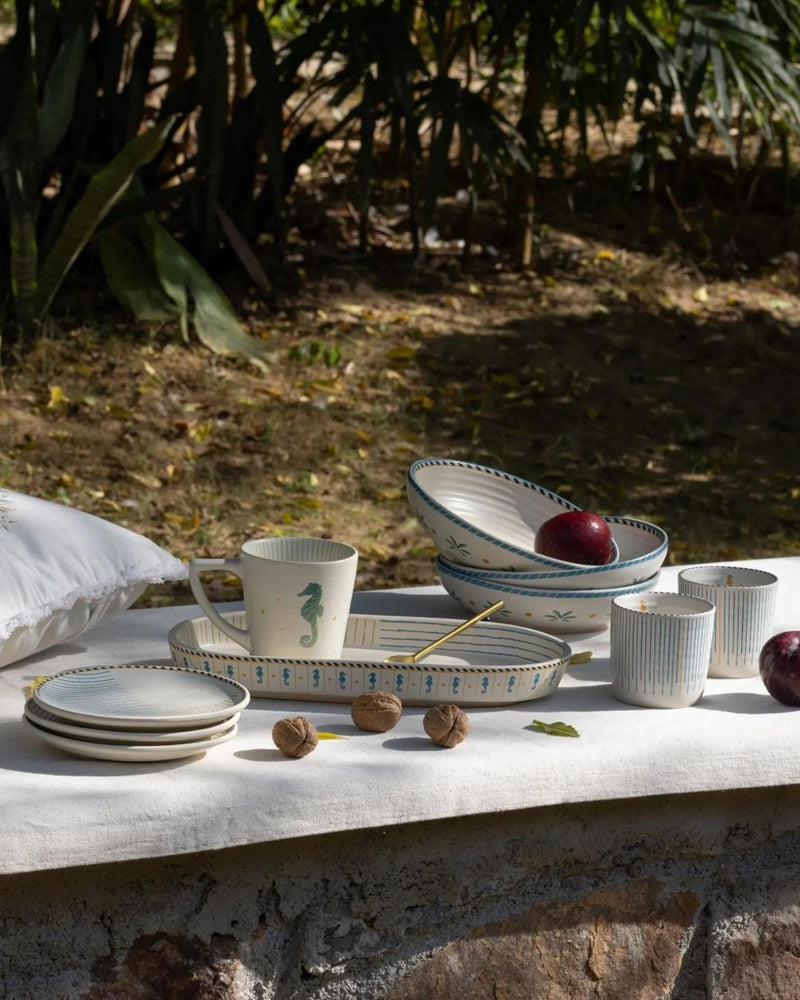 Mirissa Oblong Platter linen by Gado Living for Worldwide