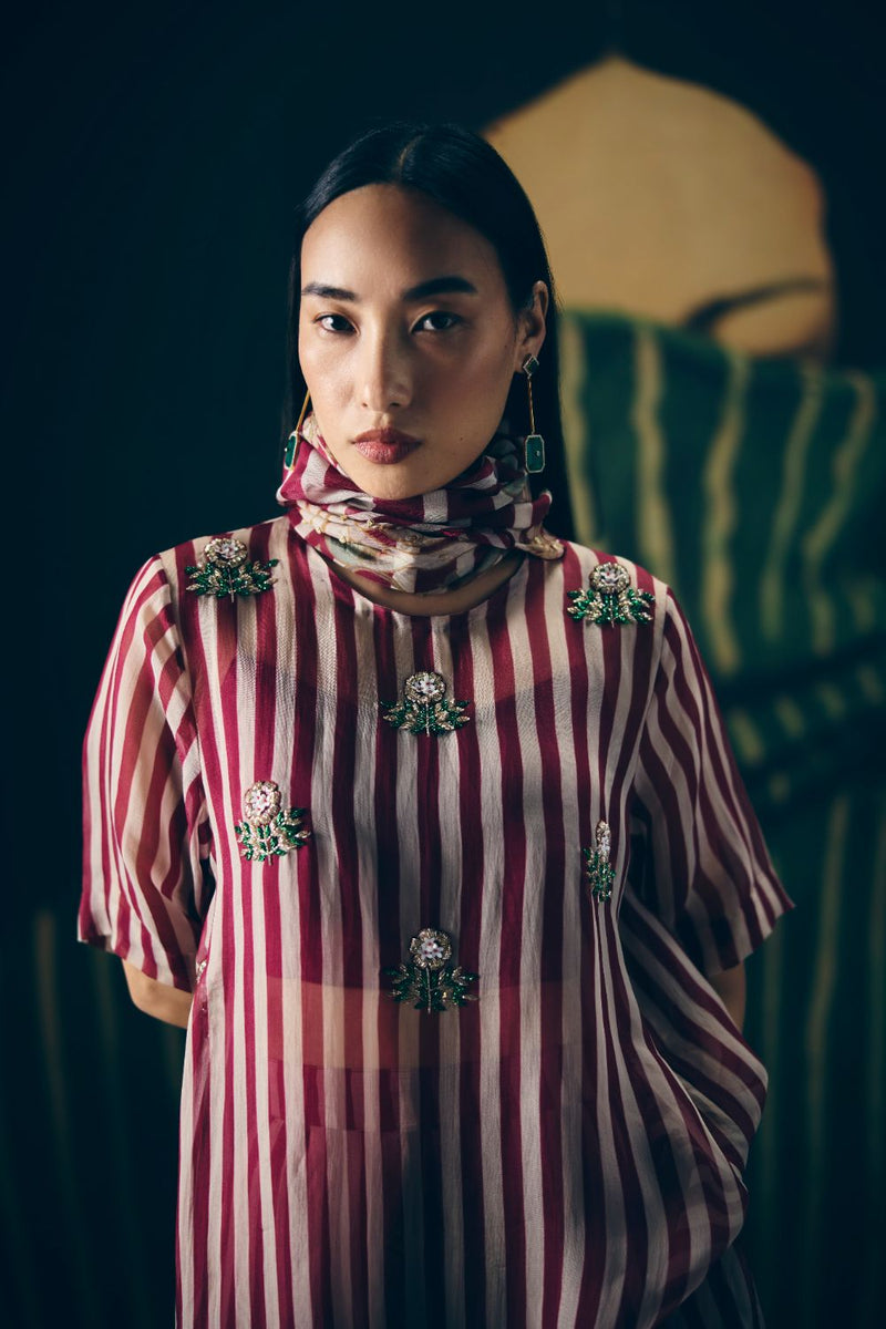 PUKA KURTA SET organza by Paulmi & Harsh for women Worldwide