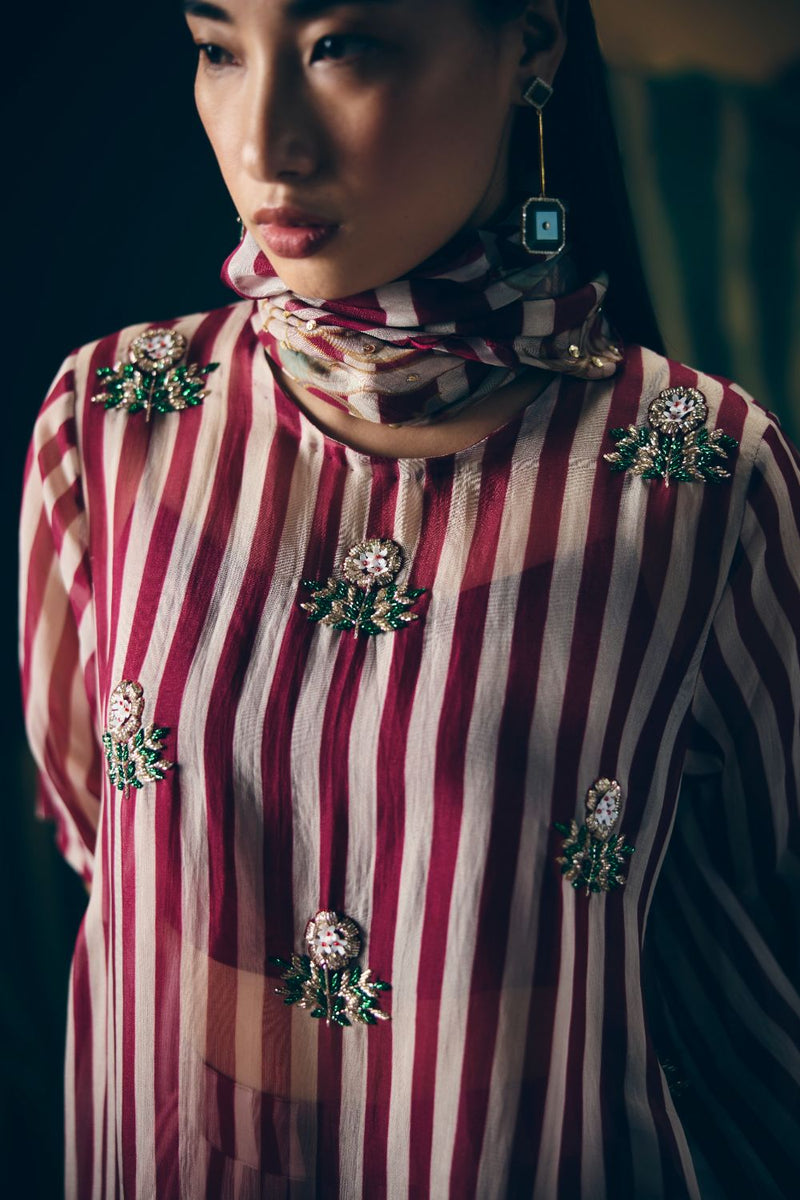 PUKA KURTA SET organza by Paulmi & Harsh for women Worldwide