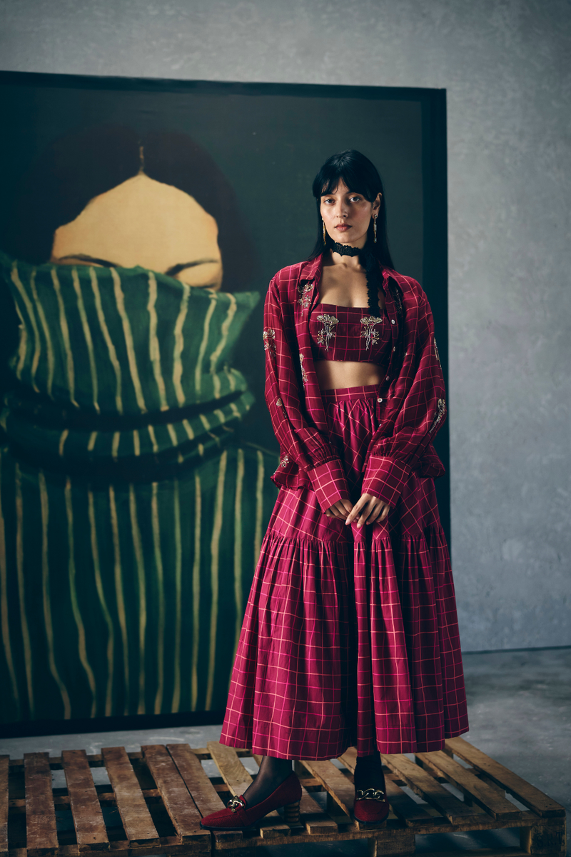 HARUKI SKIRT SET poplin by Paulmi & Harsh for women Worldwide