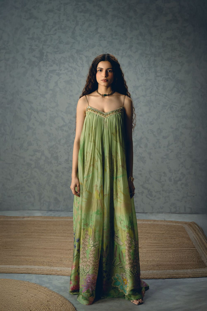 YUME JUMPSUIT SET
- PISHTA GREEN organza by Paulmi & Harsh in green color for women Worldwide