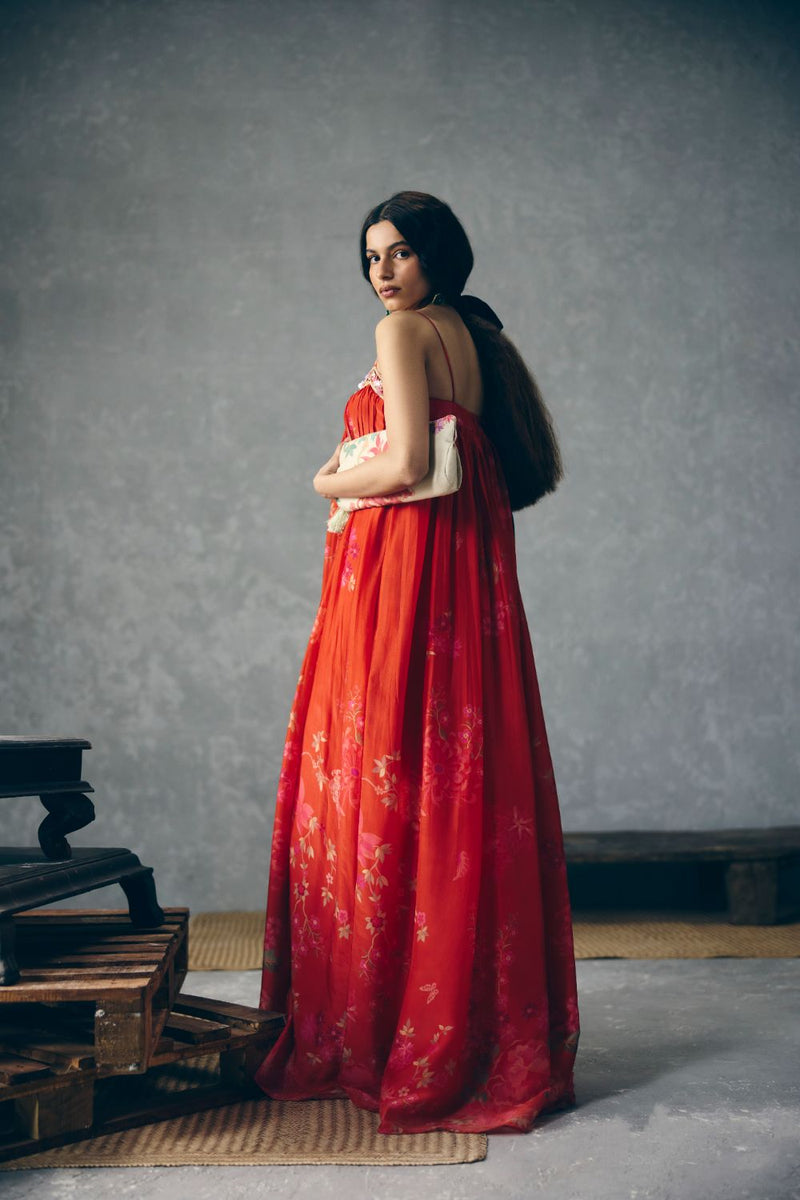YUME JUMPSUIT SET
-RED organza by Paulmi & Harsh in red color for women Worldwide
