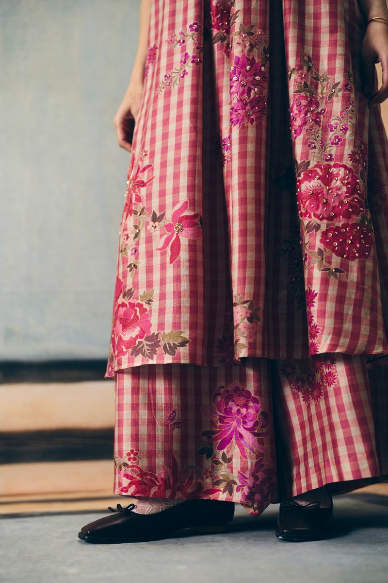 RISA KURTA SET silk by Paulmi & Harsh in red color for women Worldwide