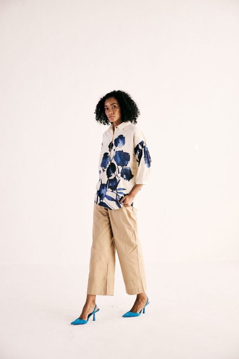 SAND TROUSERS oxford by Khara Kapas in beige for women Worldwide