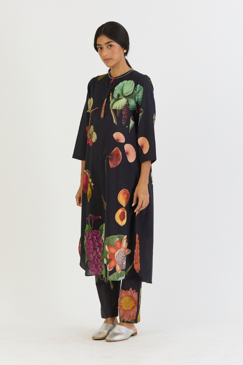PLUM LONG KURTA SET cotton by Yam for women Worldwide