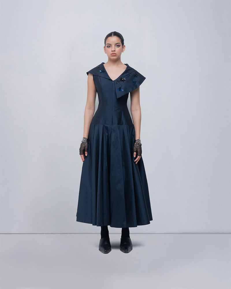 Maryna Dress viscose by Leh Studios in blue for women Worldwide