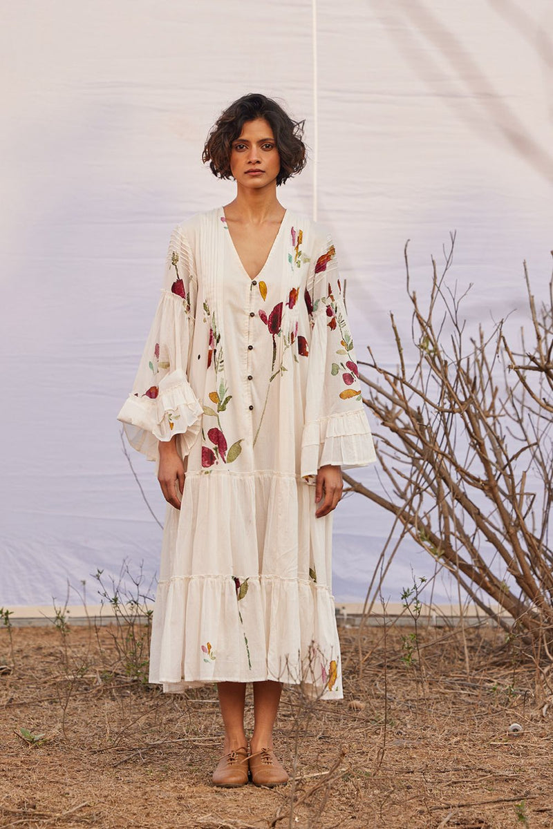 Cherry Frost cotton by Khara Kapas in white for women Worldwide