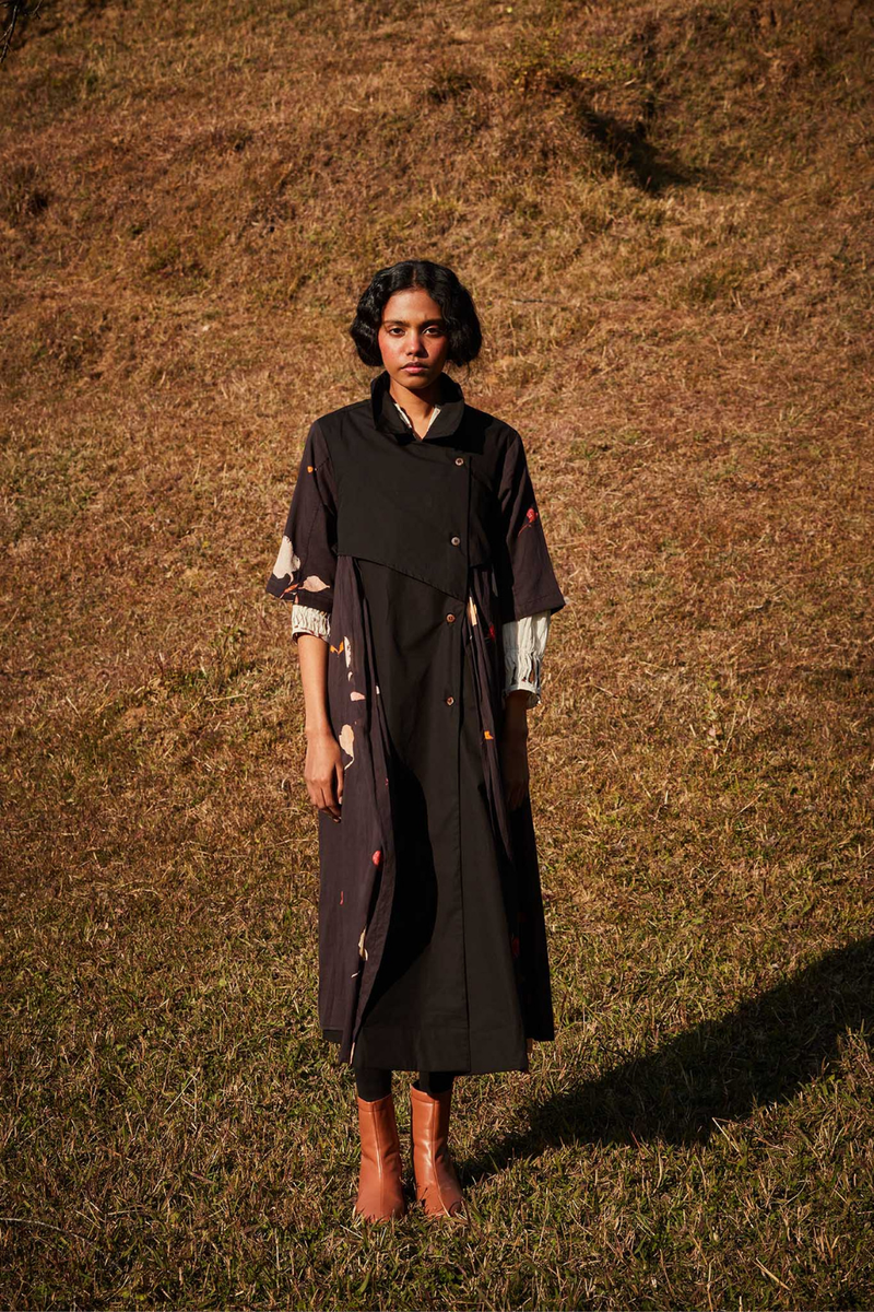 Floral Storm Trench Coat poplin by Khara Kapas in multi for women Worldwide