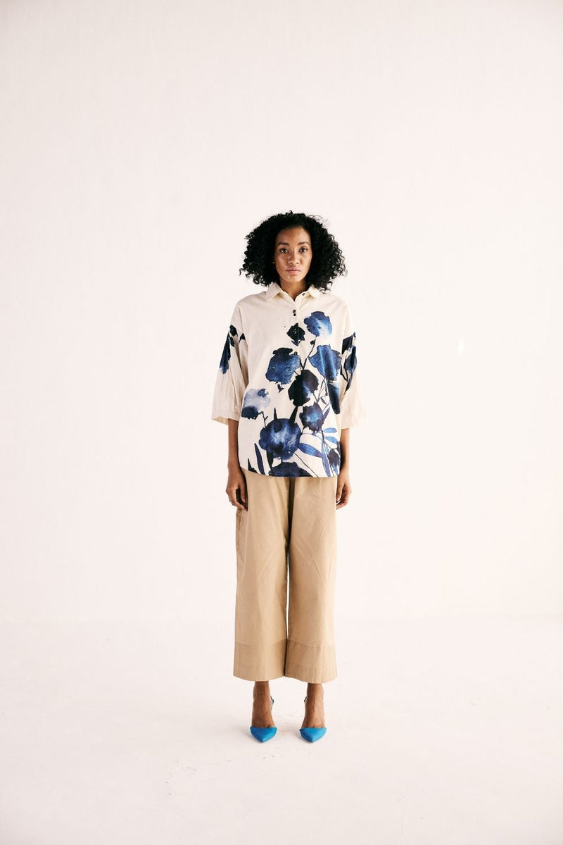 BLUE ORCHID DREAM SHIRT cotton by Khara Kapas for women Worldwide