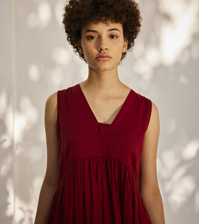 Scarlet co-ord set Dress by Khara Kapas in red for women Worldwide