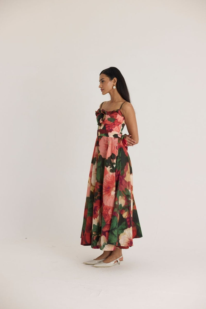SCARLETT COTTON FRILL DRESS cotton by Yam in multi color for women Worldwide