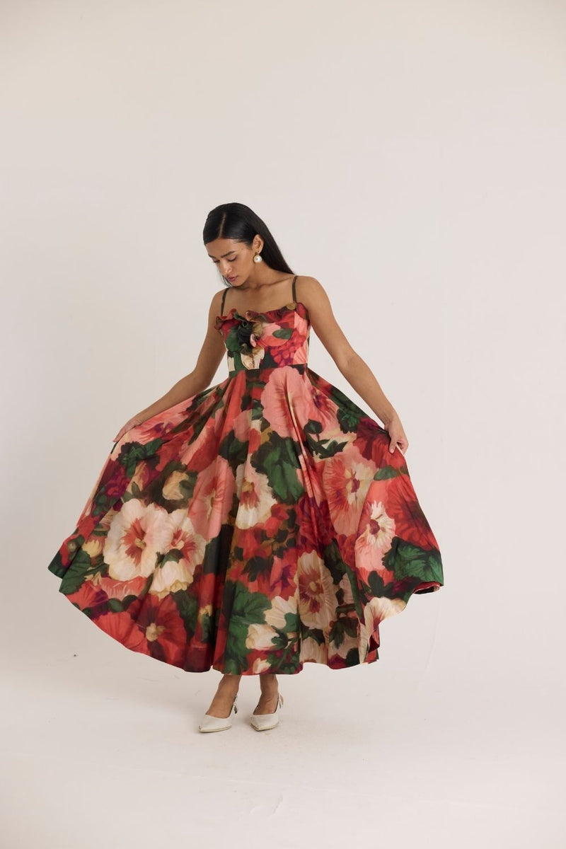 SCARLETT COTTON FRILL DRESS cotton by Yam in multi color for women Worldwide