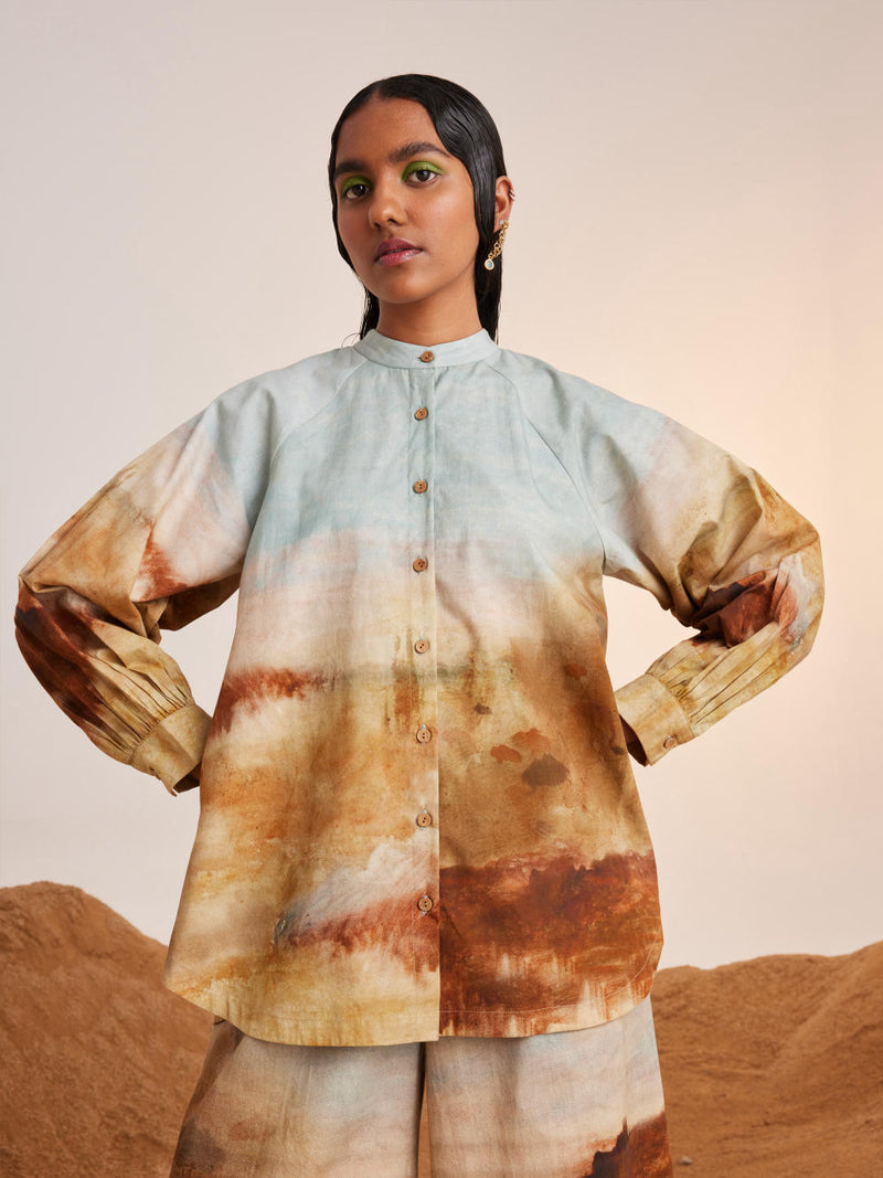 A-Line Shirt Set -Blotch cotton Co-ord Set by CORD for women Worldwide