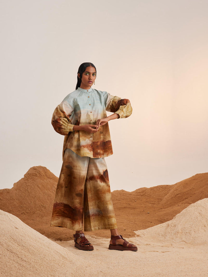 A-Line Shirt Set -Blotch cotton Co-ord Set by CORD for women Worldwide